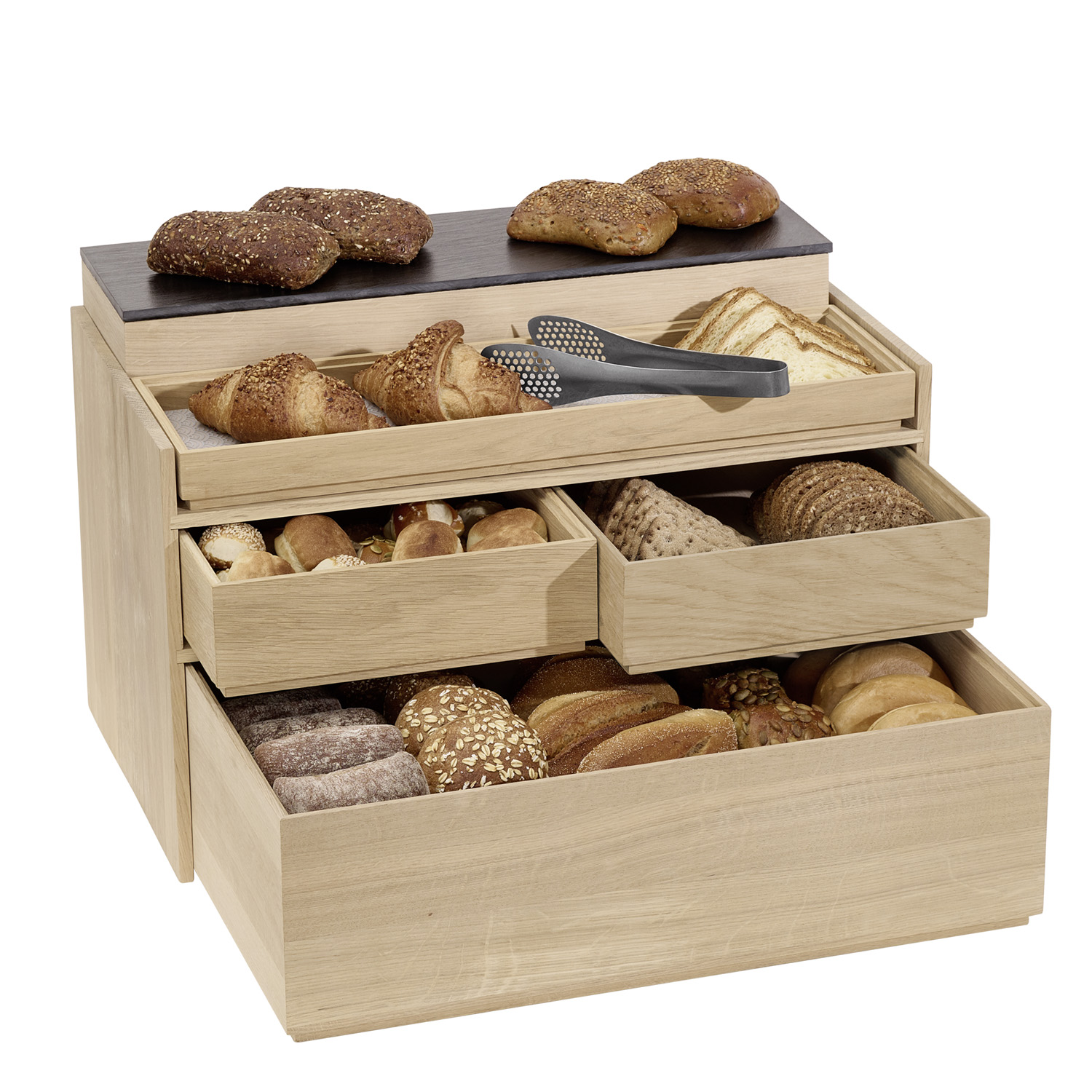 Buffet stand -VALO- 55,5 x 32 cm, h: 32 cm oak wood (oiled) suitable for VALO GN boxes