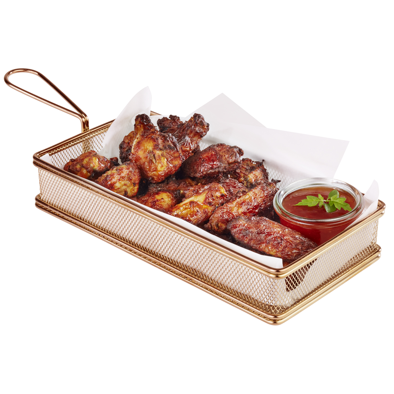 košík fritovací SNACKHOLDER nerez, měděný 26 x 13 cm, v. 5 cm