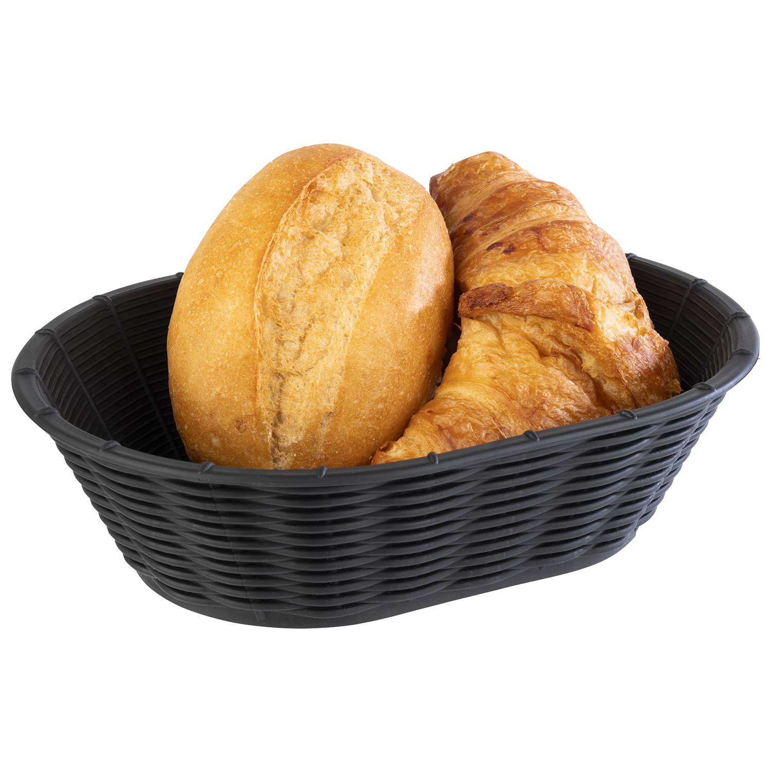 basket -WICKER LOOK- 23 x 17 cm, h: 6,5 cm polypropylene, black