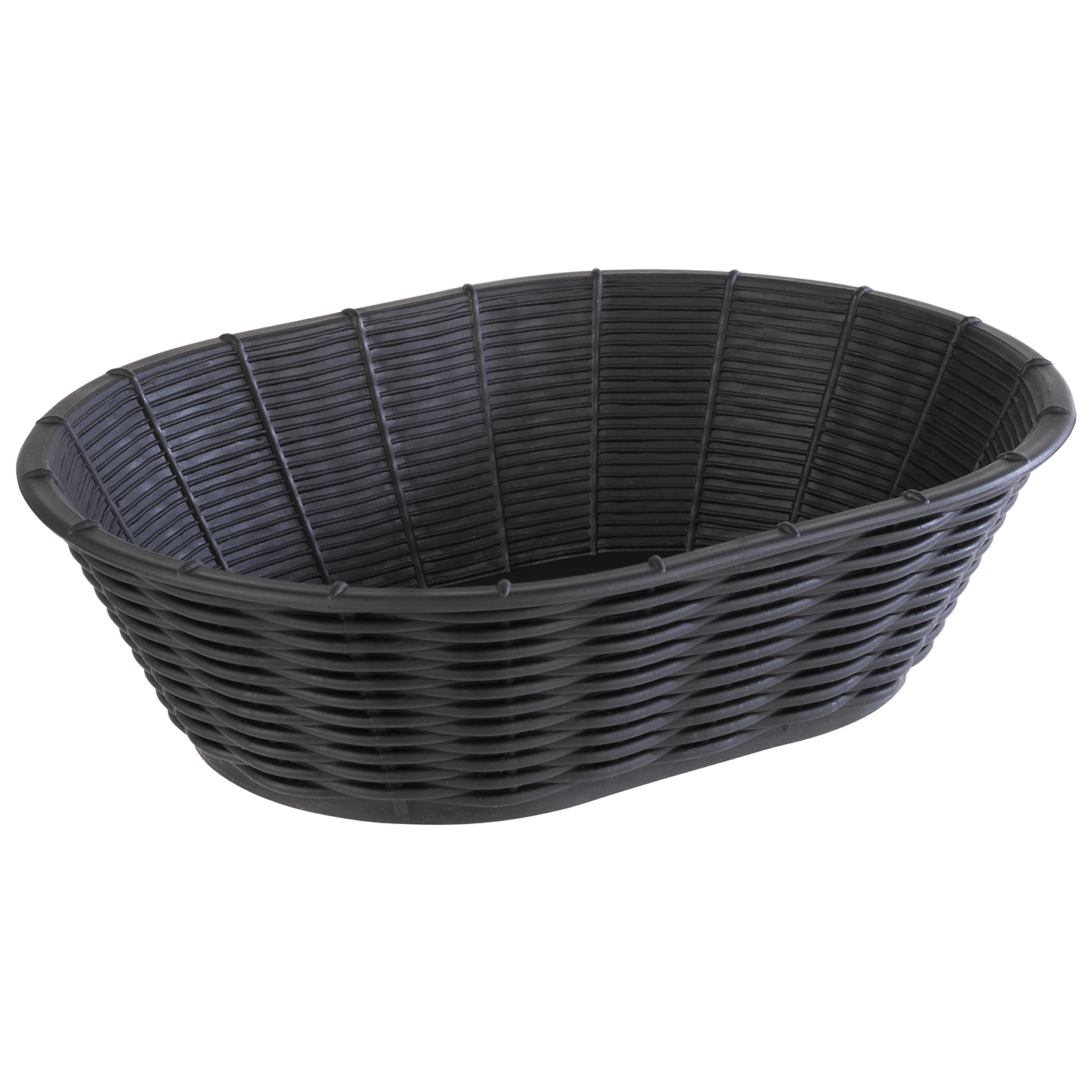 basket -WICKER LOOK- 23 x 17 cm, h: 6,5 cm polypropylene, black