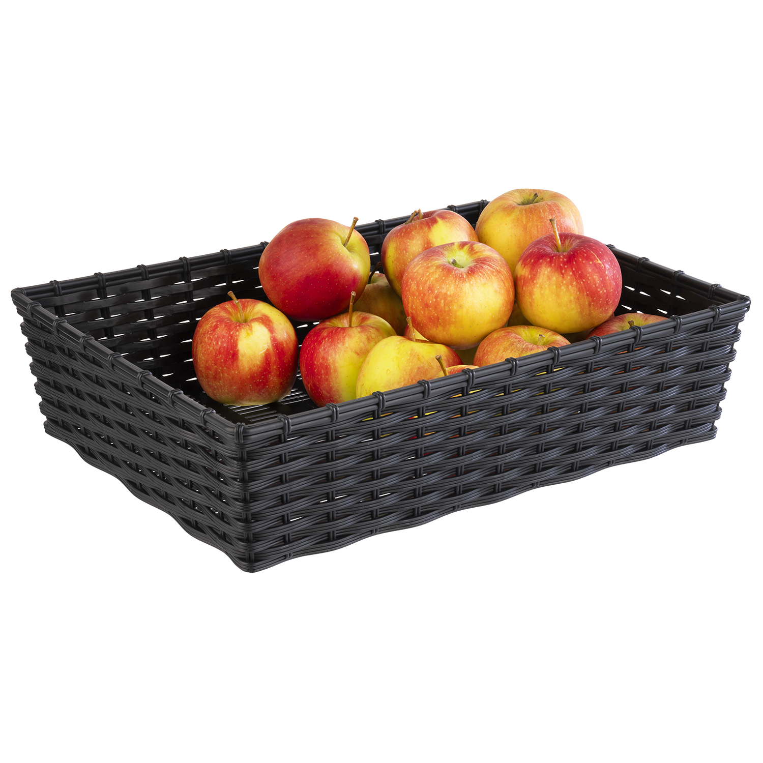 basket -WICKER-LOOK- 39,5 x 29,5 cm, h: 10 cm polypropylen, black
