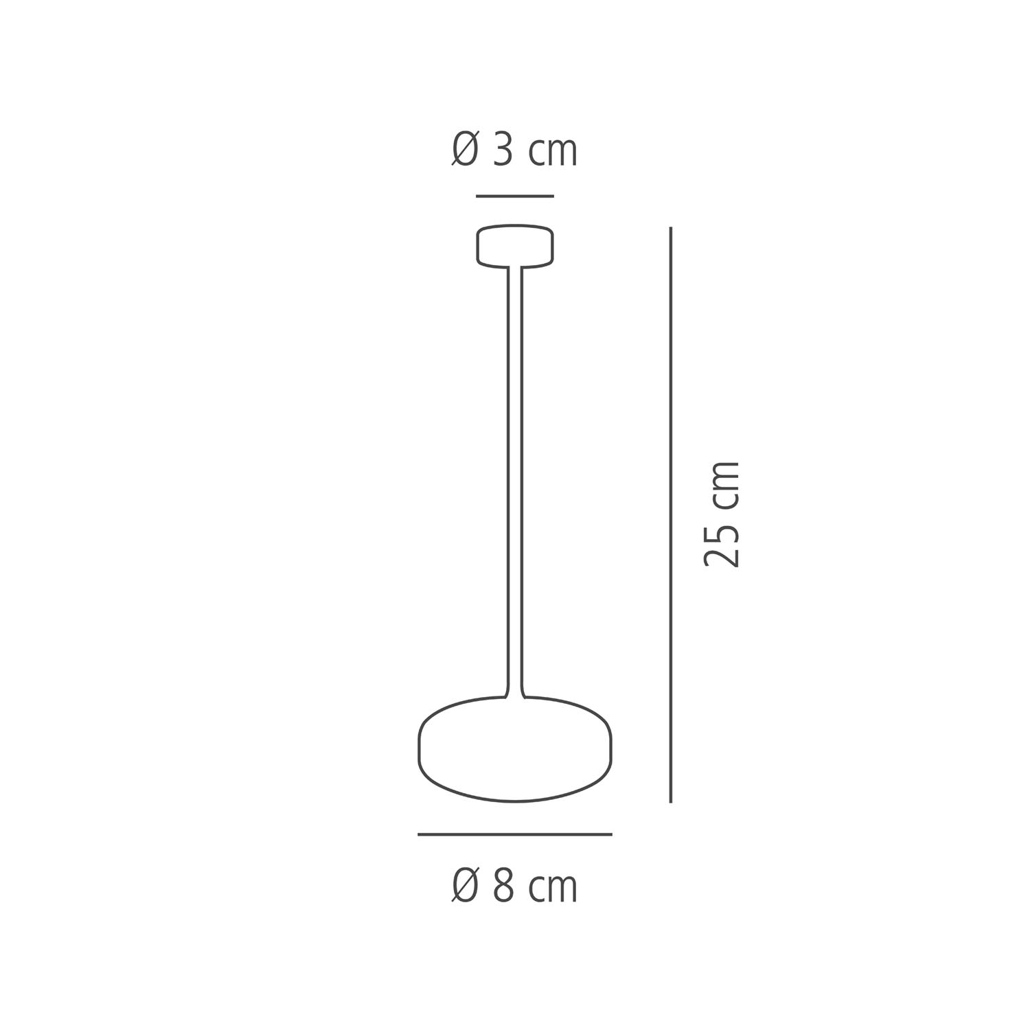 lampa stolní NISSRIN, kov, černá, pr. 8 cm, v. 25 cm