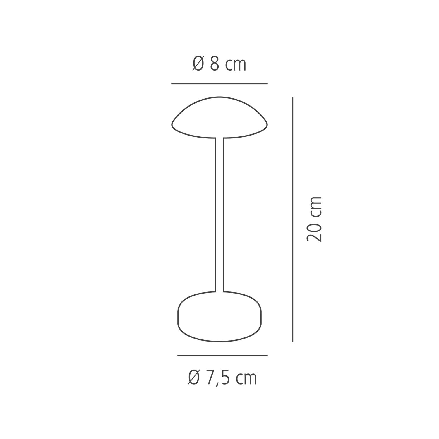 lampa stolní ALVA, kov, černá, pr. 8 cm, v. 20 cm