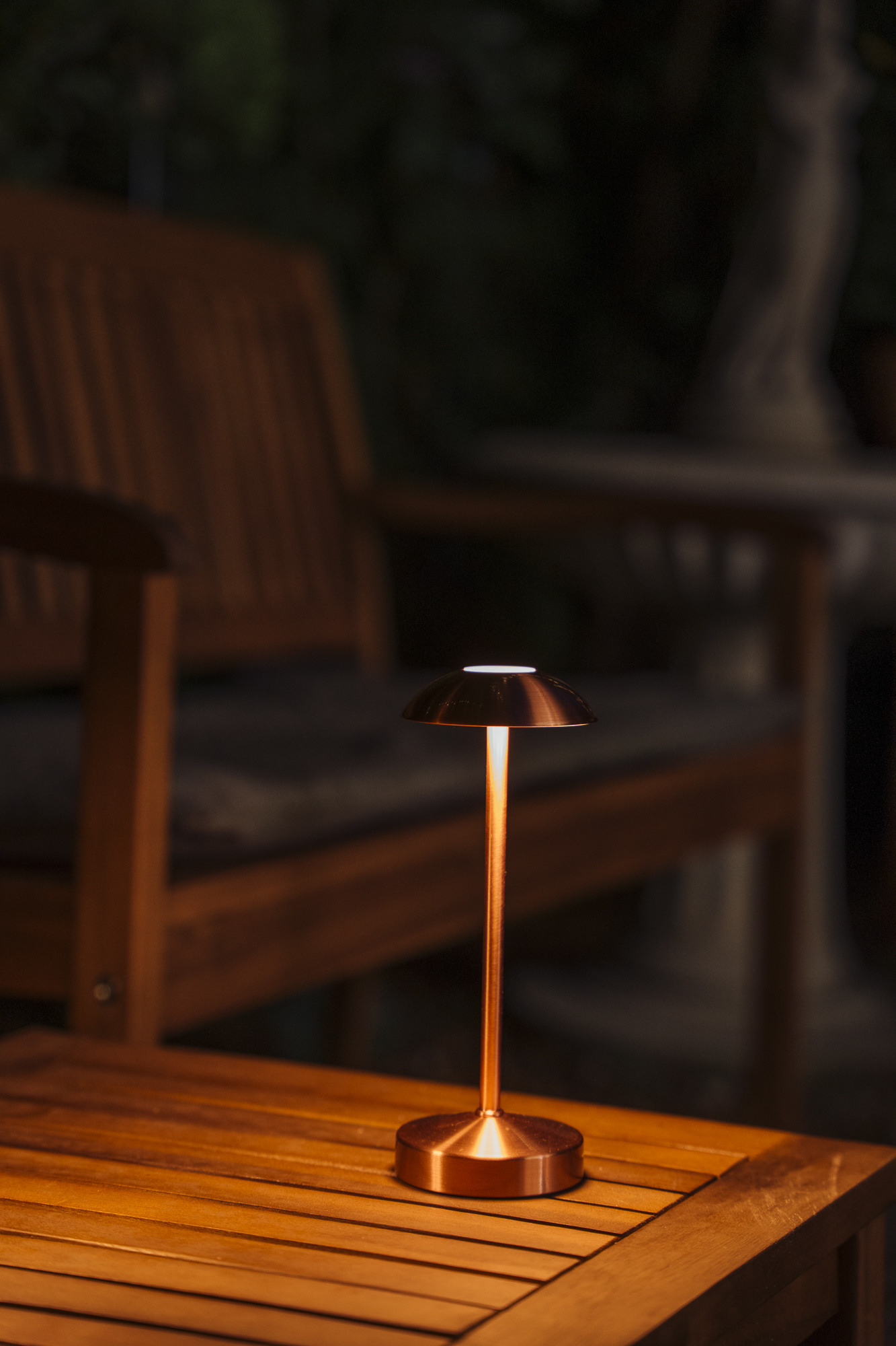 lampa stolní ALVA, kov, měděná, pr. 8 cm, v. 20 cm