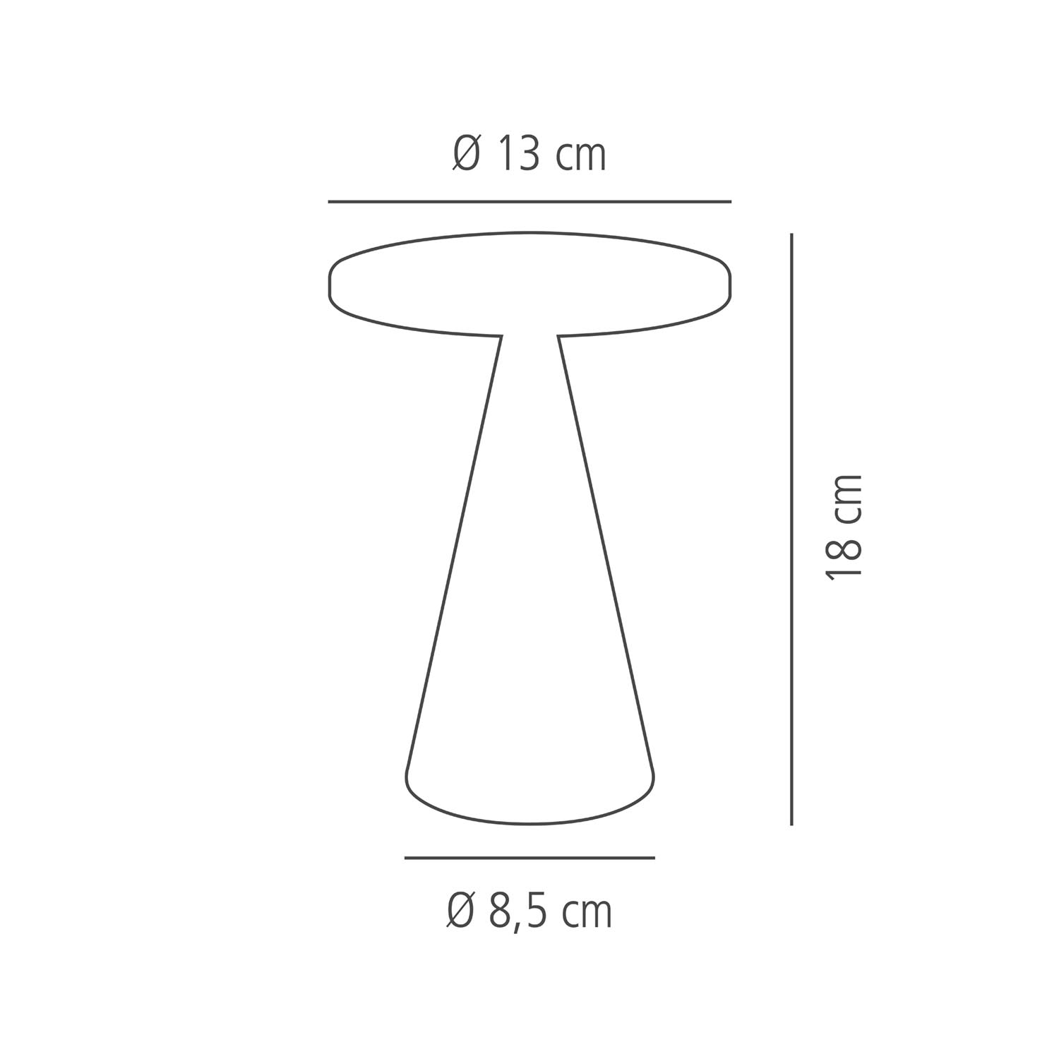 lampa stolní CONE, kov, bílá, pr. 13 cm, v. 18 cm