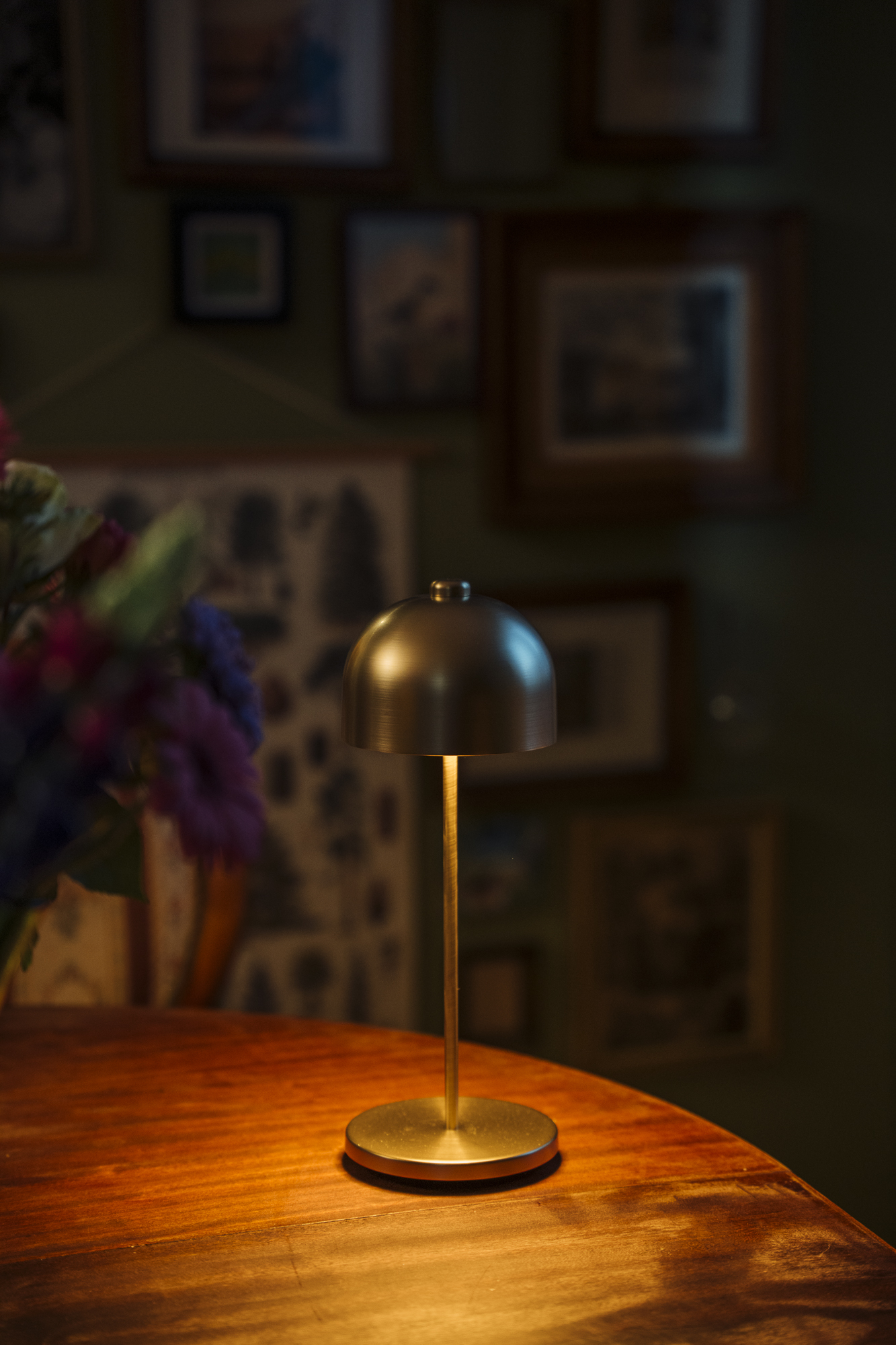lampa stolní JOSEF MINI, kov, champagne, pr. 8 cm, v. 20,5 cm