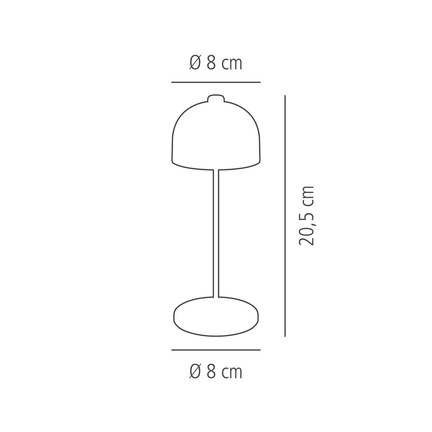 lampa stolní JOSEF MINI, kovový vzhled , pr. 8 cm, v. 20,5 cm