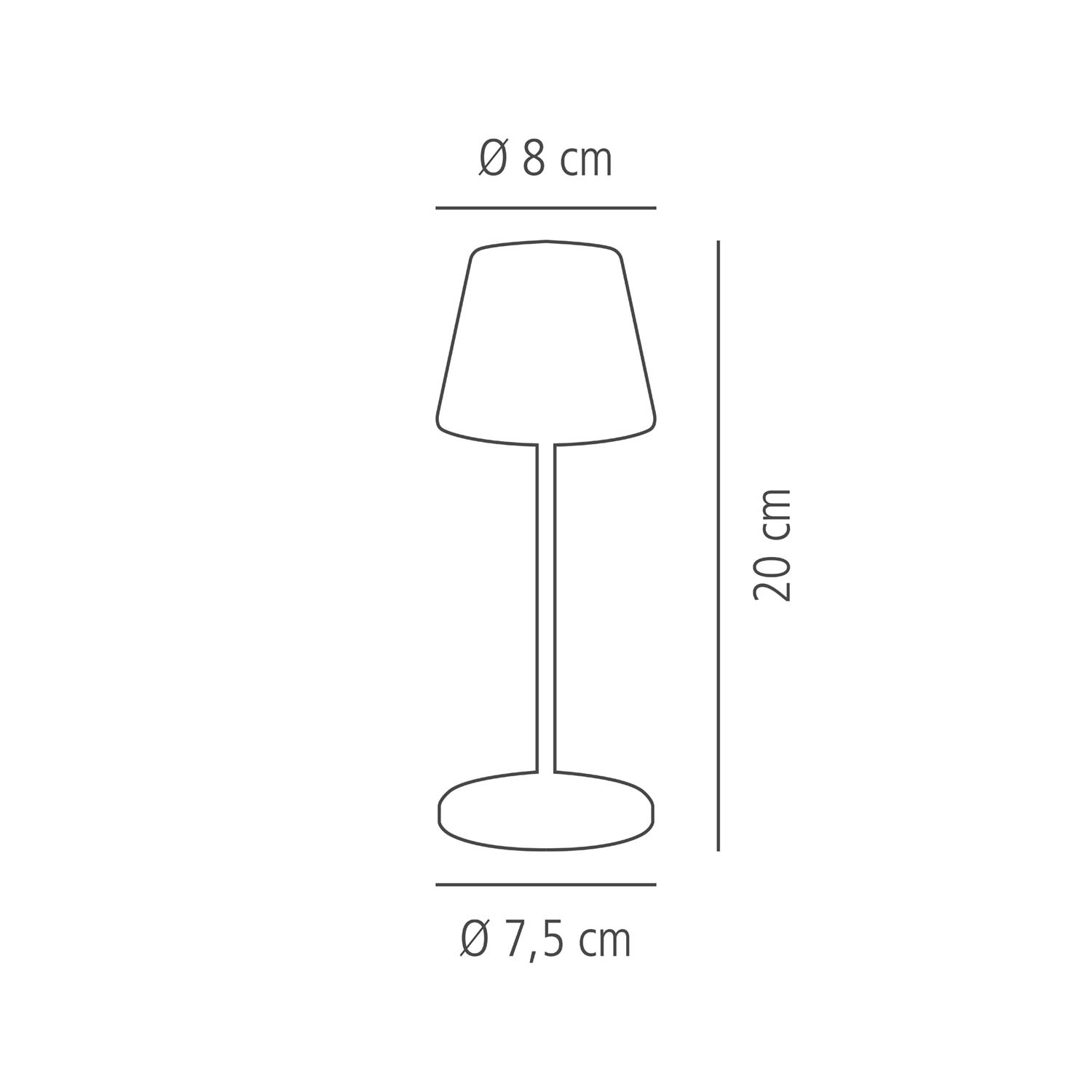 lampa stolní MERLE MICRO, kov, černá, pr. 8 cm, v. 20 cm