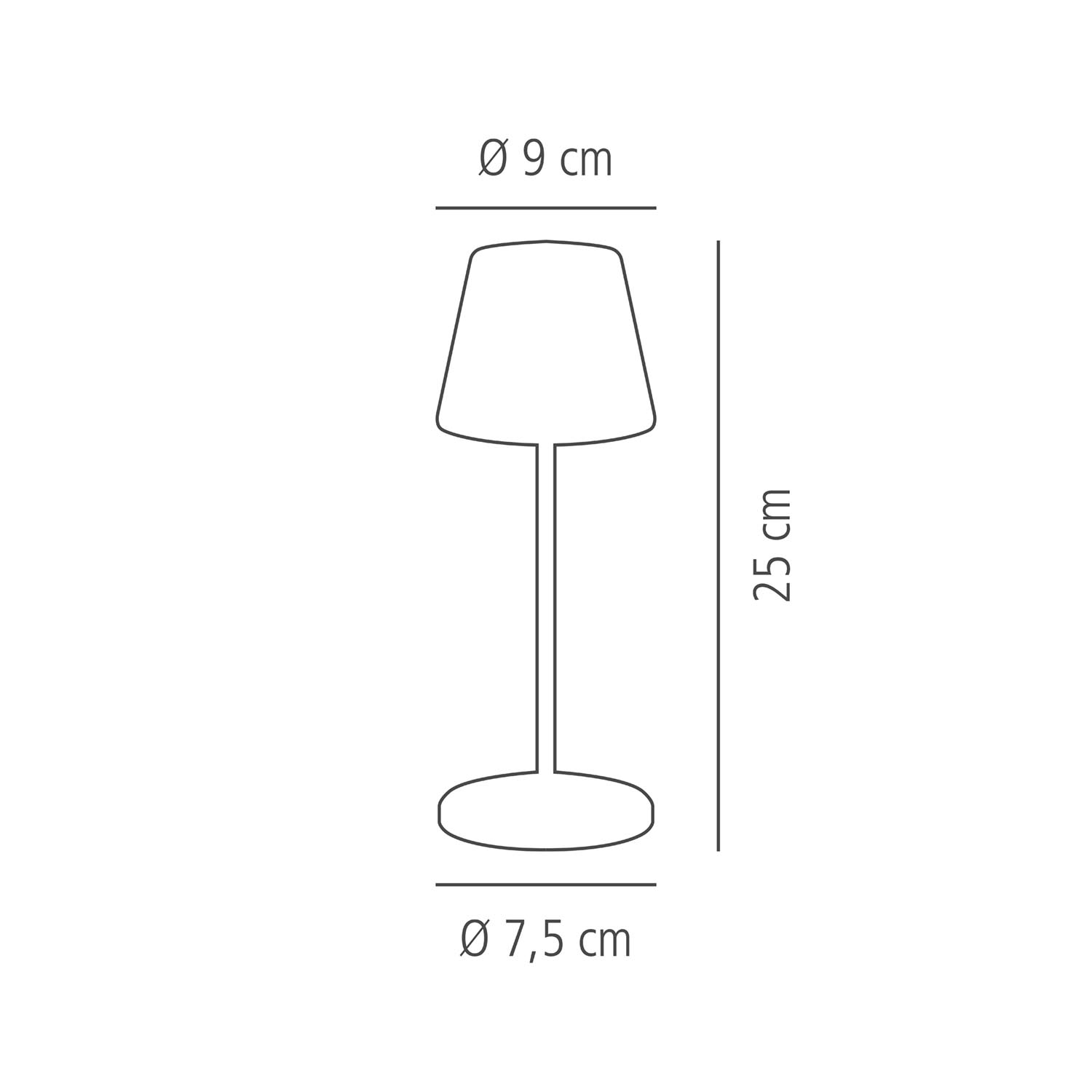 lampa stolní MERLE MINI, kov, zlatá, pr. 9 cm, v. 25 cm