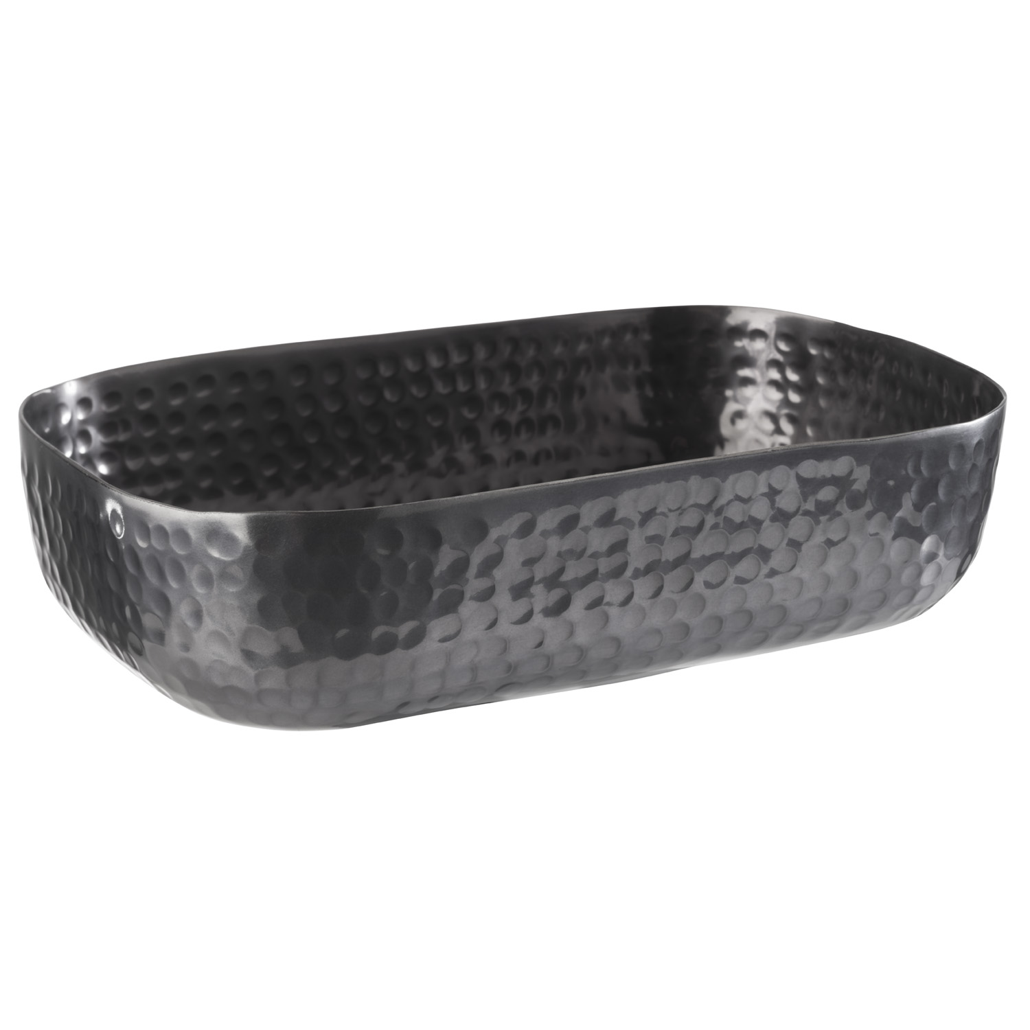Bowl -CRAFT- 23 x 15,5 cm, h: 6 cm aluminium, gunmetal look hammered surface