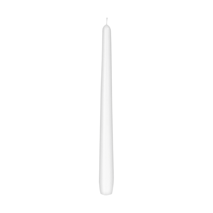 Svíčky 25 cm / 50 ks, bílé, kónické