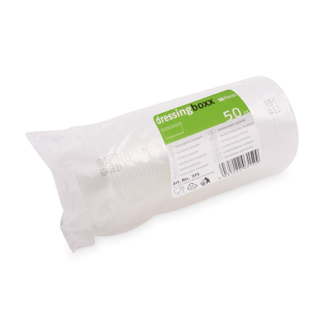 miska dresingová 50 ml, 50ks průhledná (PP)