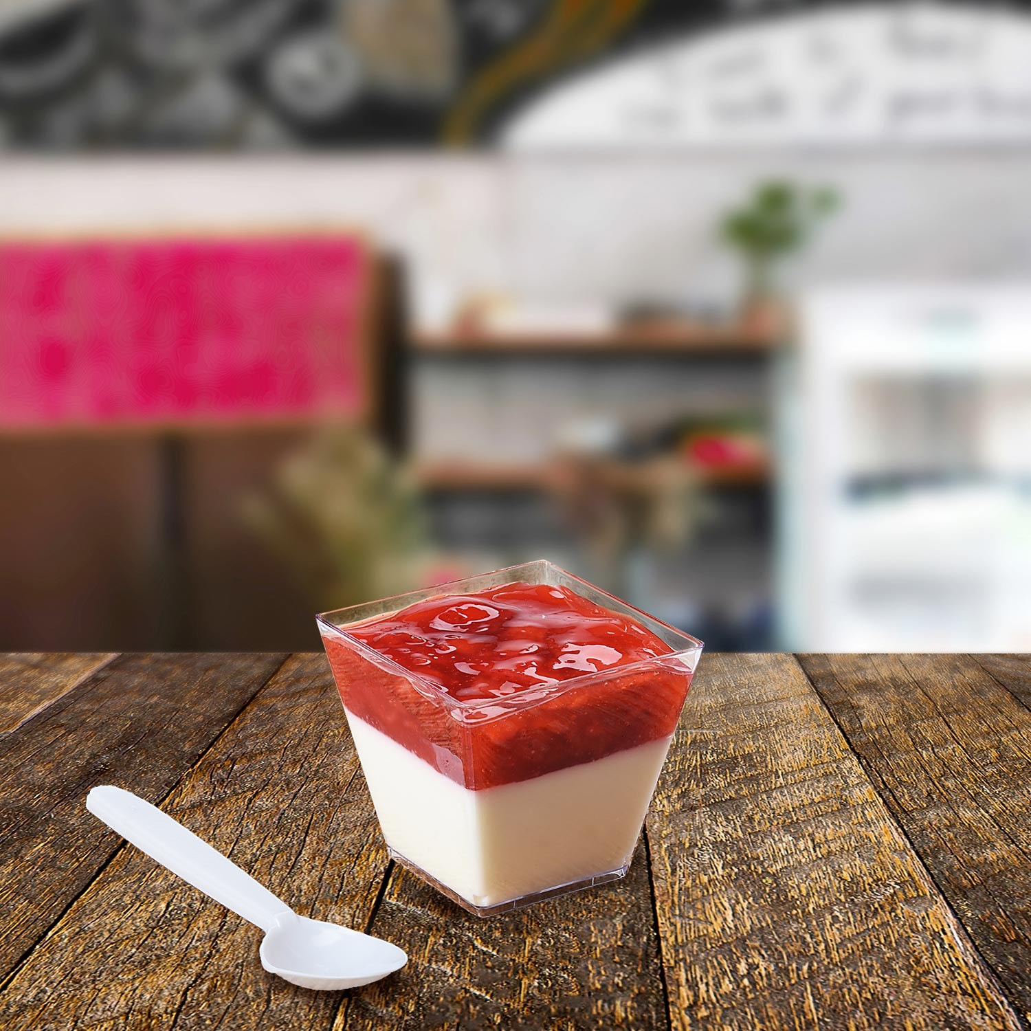 Hranatý kelímek Finger food, čirý 60ml/50ks