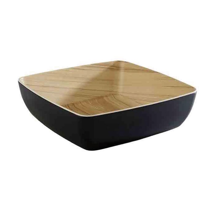 FRIDA melamine bowl 25x25 cm, black/brown