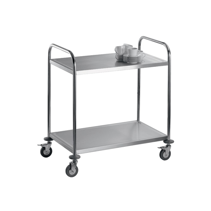 S/S service trolley, 2-tiers, model Alex