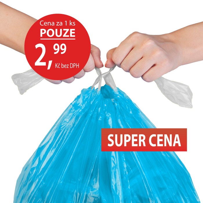 Garbage bags 120 l blue 20 pcs medium strong drawstringable / 70x110 cm HDPE 25 my