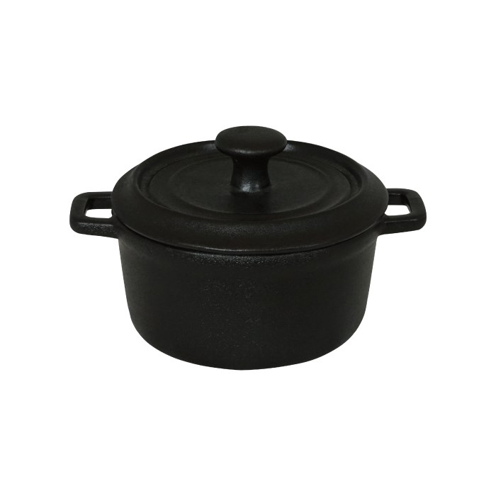 saucepan with lid 10,5cm 250ml porcelain look cast iron