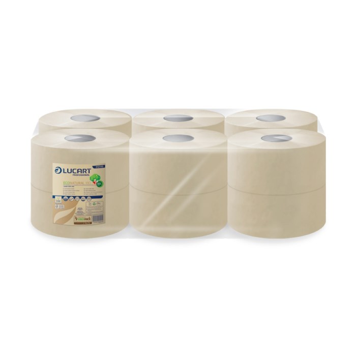 Toaletní papír JUMBO EcoNatural 2vrstvý, návin 180 m, hnědý.