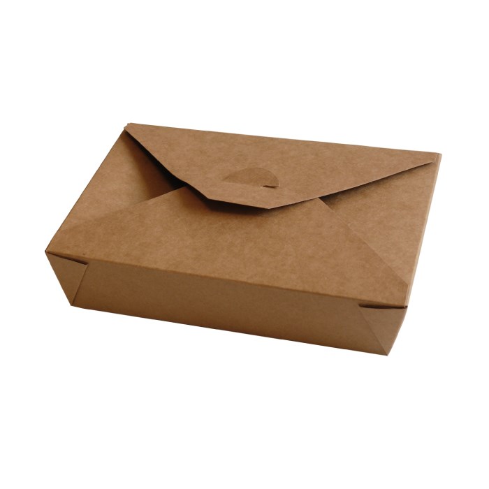menu box paper brown # 2, 1000 ml, 197x140x45mm (300 g / m2 natural Kraft)