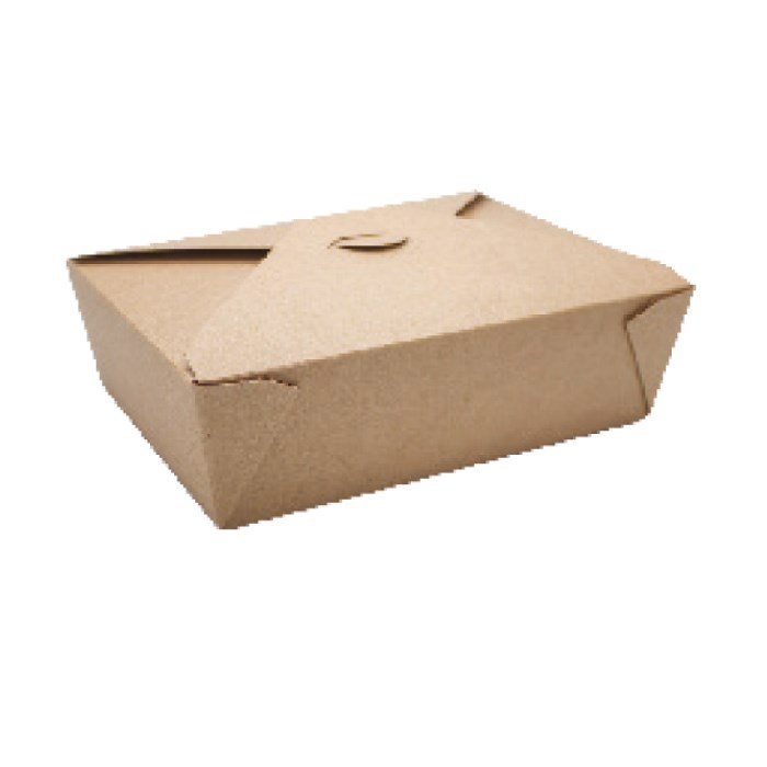 menu box paper brown # 8, 1000 ml, 152x120x65mm (300 g / m2 natural Kraft)