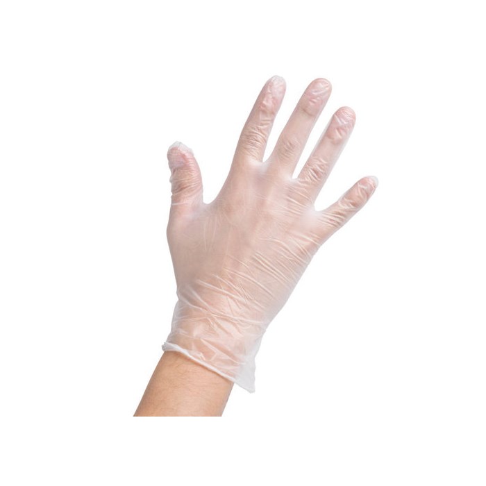 rukavice velikost S 100 ks vinylové bílé, pudrované