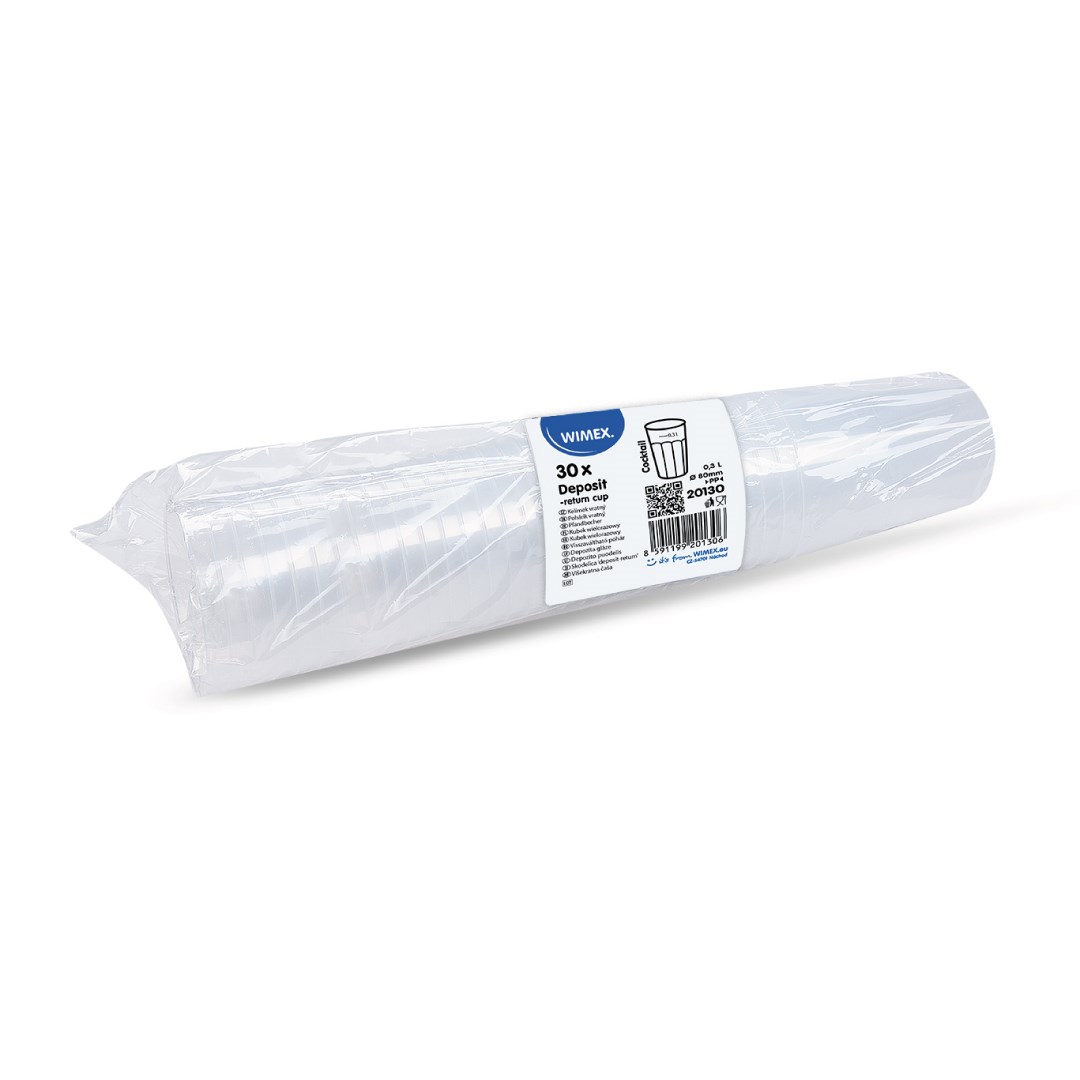Vratný plastový kelímek "koktejl"  0,3 l, 30 ks