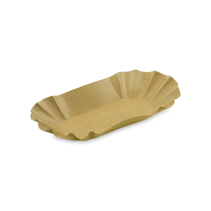 Paper brown oval bowl 10.5 x 17.5 x 3 cm, greaseproof 250 pcs