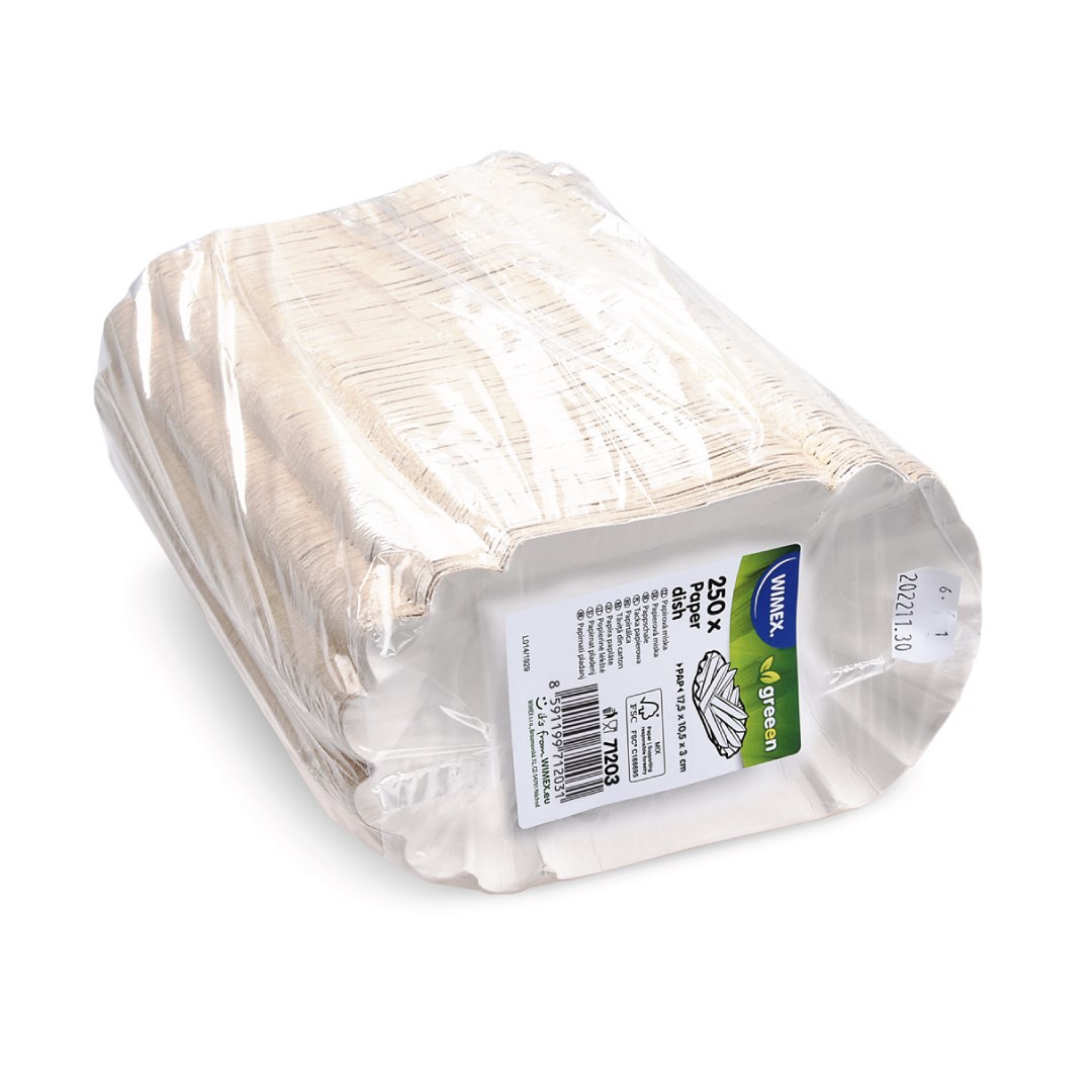 Paper bowl oval 10.5 x 17.5 x 3 cm, greaseproof, 250 pcs