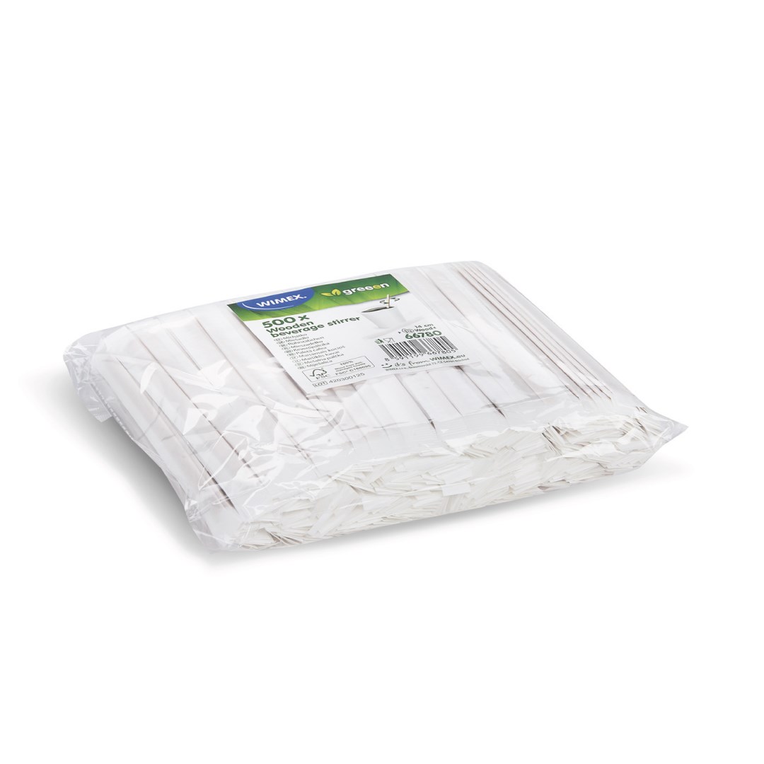 wooden coffee stirrers 14 cm/500 pcs, hygienically packed in paper