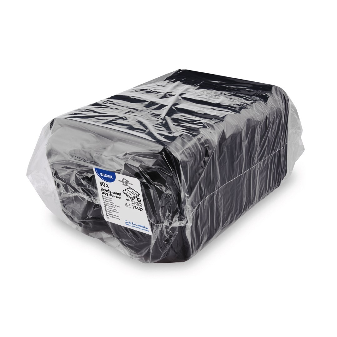 Zatavovací miska 2-dílná černá (PP), 227 x 178 x 40 mm / 50 ks