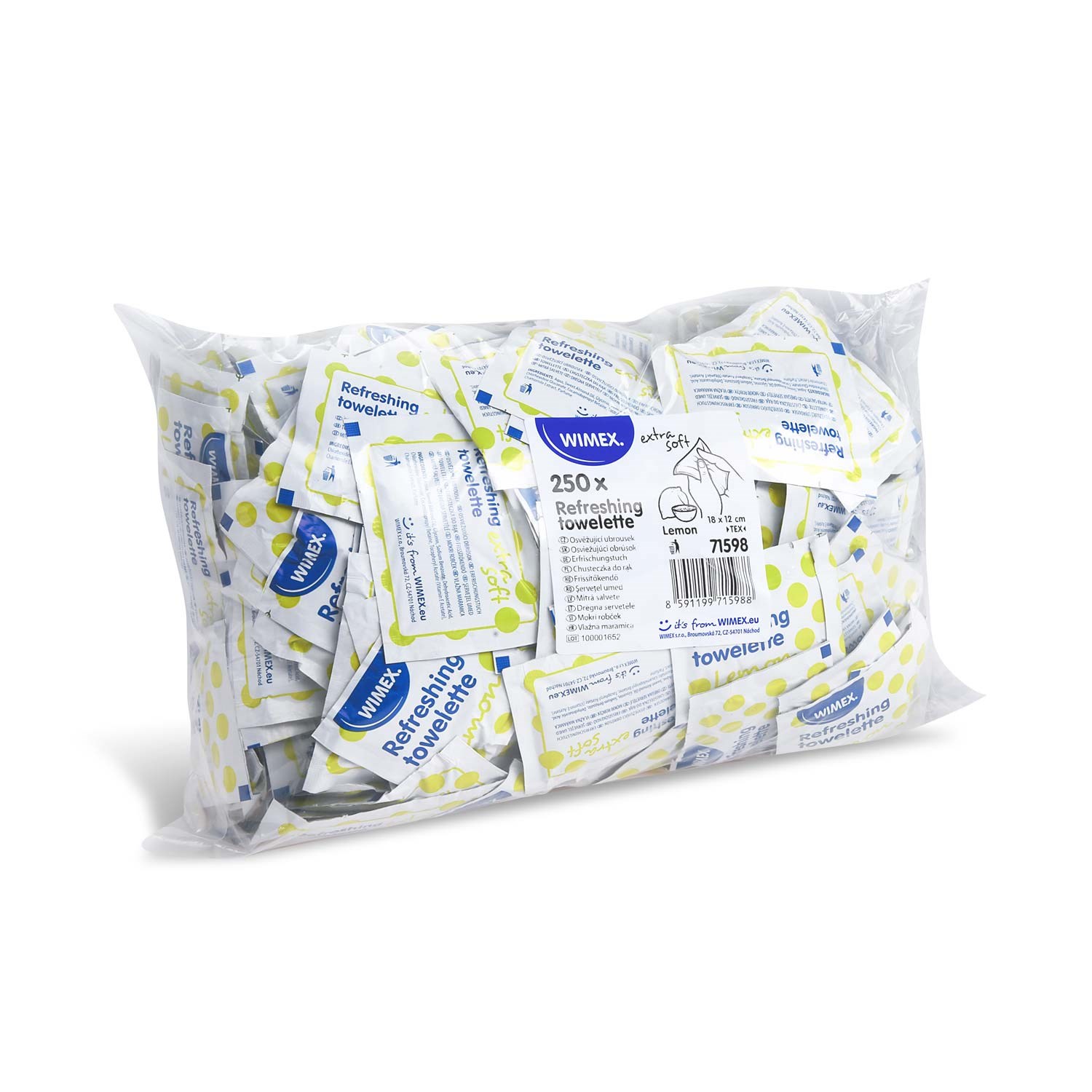 refreshing lemon wipes, 250pcs, hygienically packaged