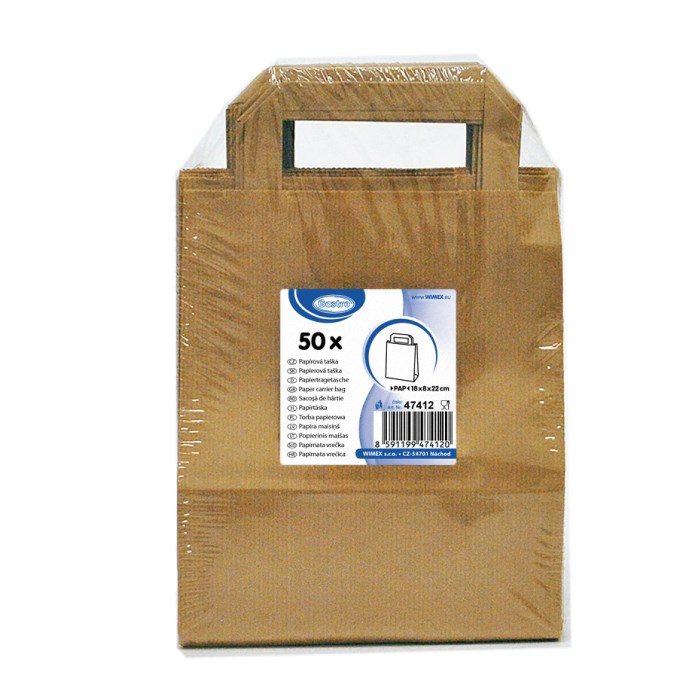 paper bags 18x8x22cm brown / 50 pcs