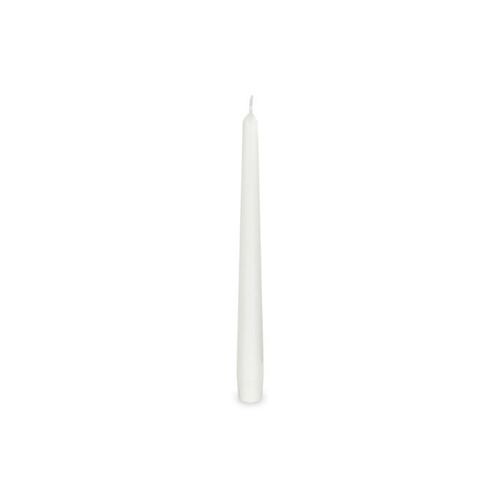 Svíčky 24 cm / 10 ks, bílé, kónické