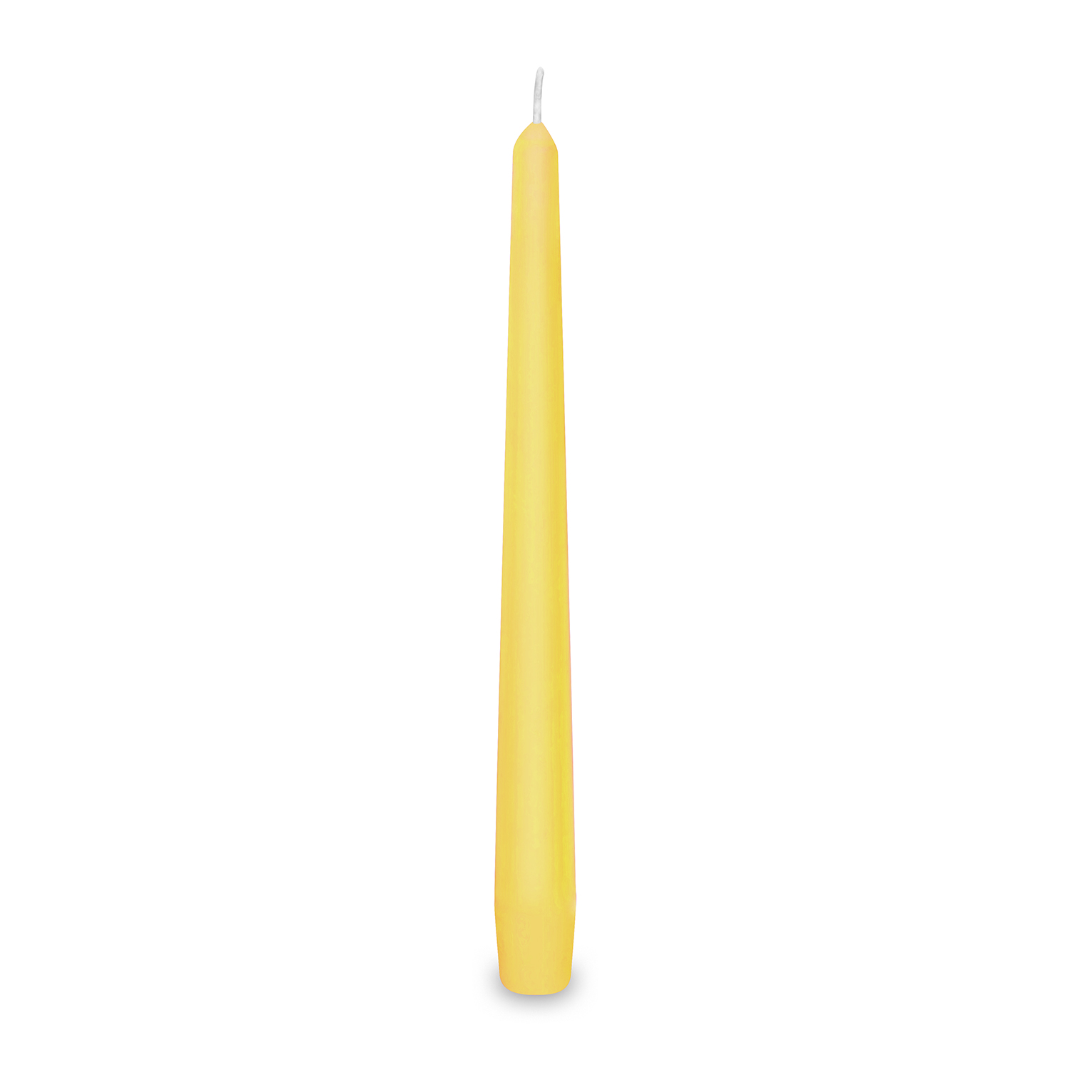 Svíčky 24 cm / 10 ks, žluté, kónické