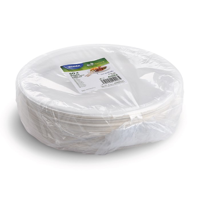 talíř kulatý BIO cukrová třtina O 26 cm 50 ks