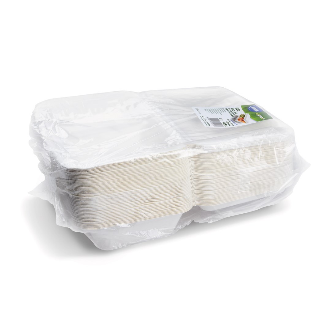 Menu box 2-dílný, BIO cukrová třtina, 250 x 162 x 63 mm / 50 ks