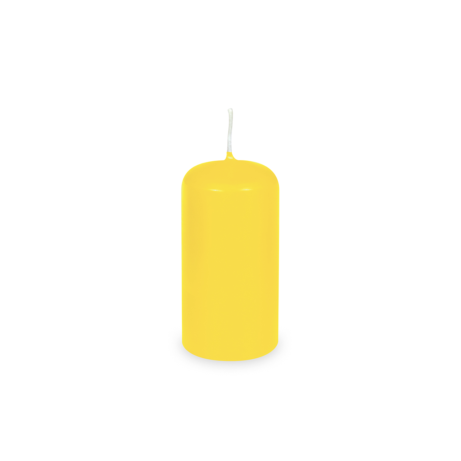 Svíčky 4x8 cm / 4 ks, žluté, válcové