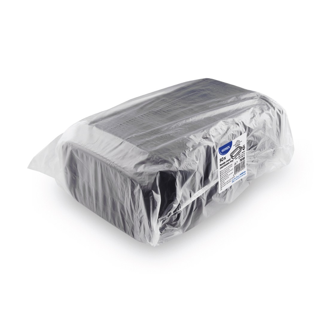 menu mísa do mikrovl. trouby 850ml, 22x15x4,5cm, 50ks, černá nedělená (PP)