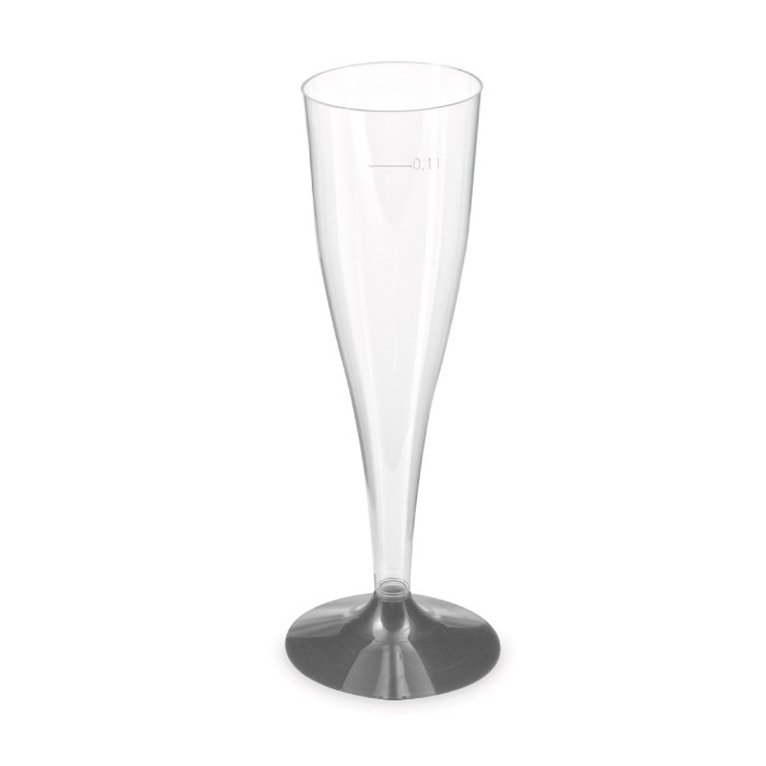 champagne glass 0.1 l with black stem /20pcs