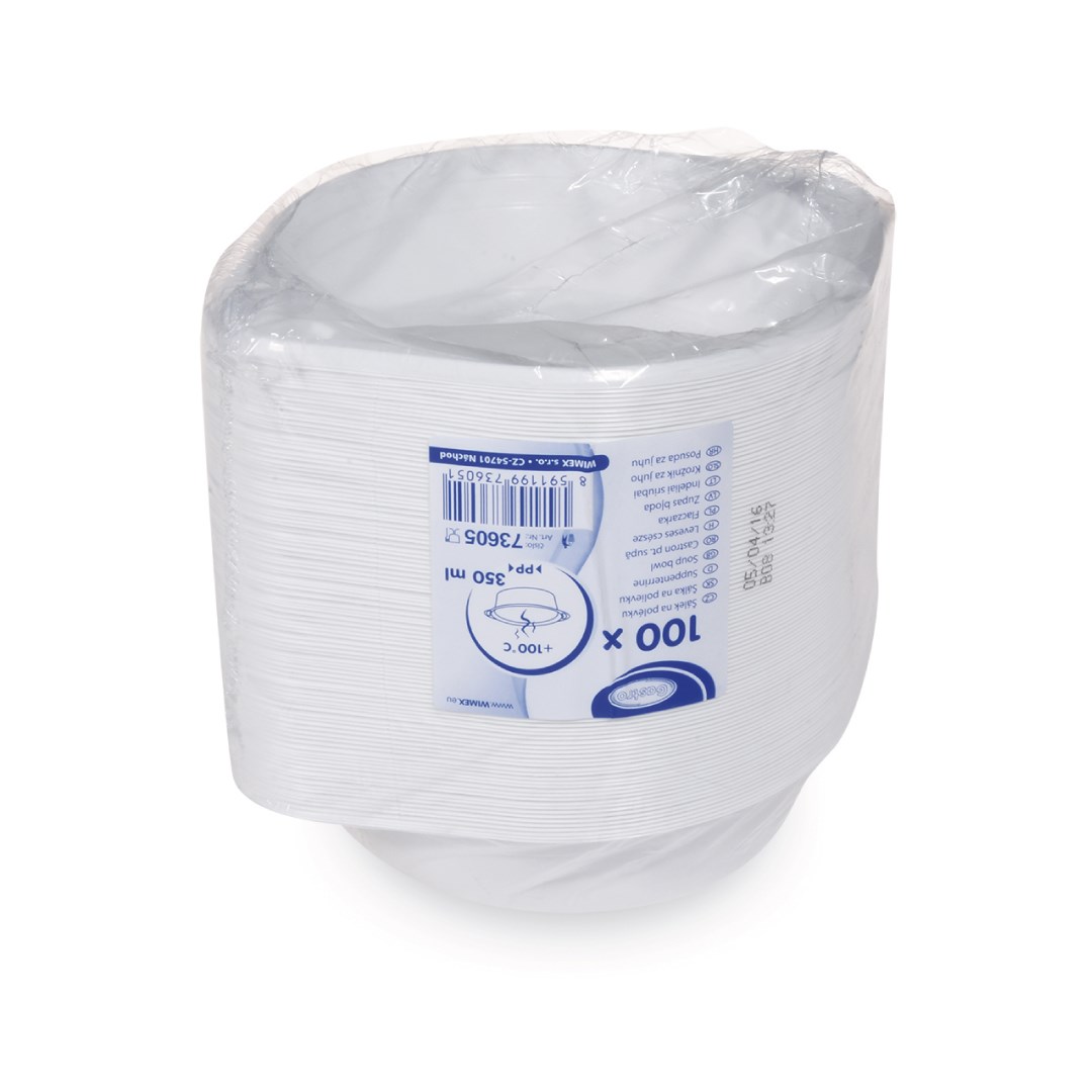 Miska na polévku bílá, 350 ml ,100 ks, (PP)