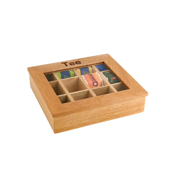 tea box 31x28 cm light wood