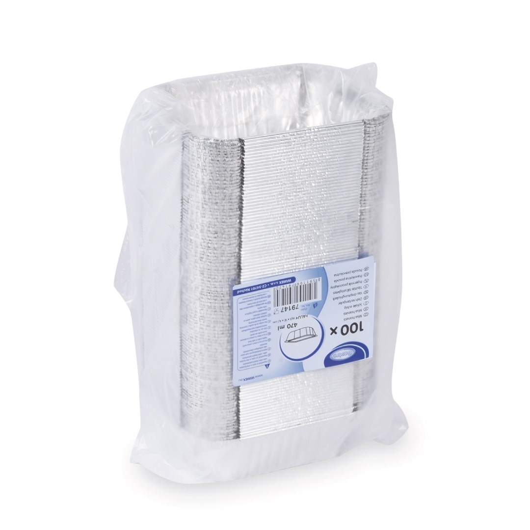 Dish rectangular 470ml/100pc.